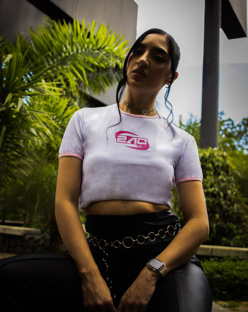 240km/h Pink Crop Top